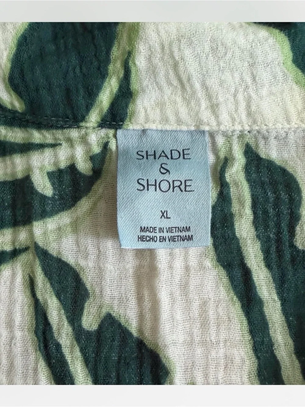 Shade & Shore Green Leaf-Print Button Down Shirt & Shorts set